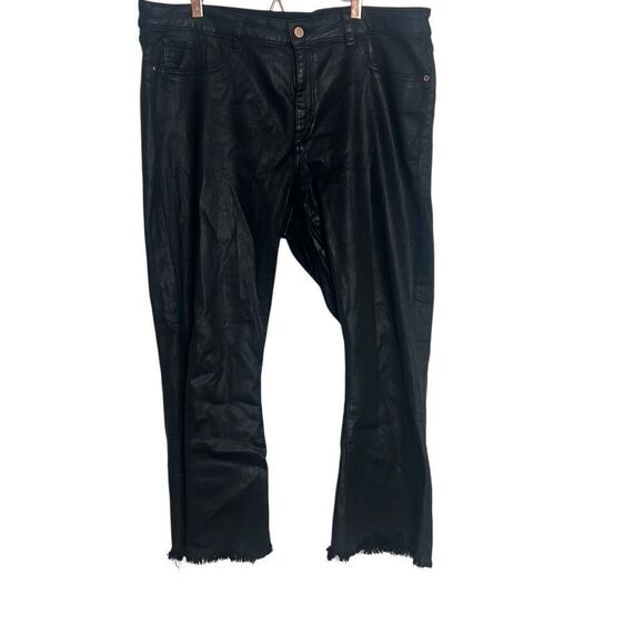 DL1961 Marianna Hewitt Coated Instasculpt Bridget Cropped Pants Black Size 20W - Picture 4 of 11